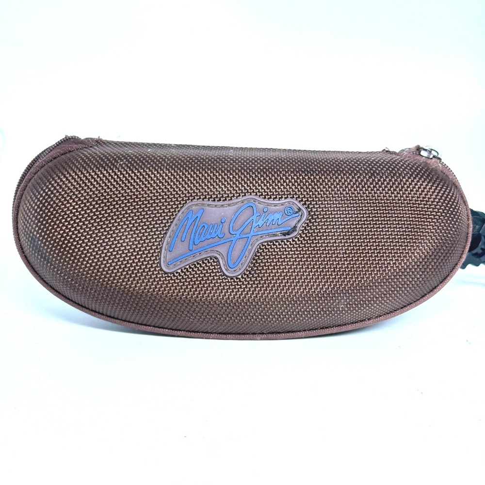 Maui Jim Brown Sport Large Clamshell Zippered Sunglasses‎ Case Hard Shell